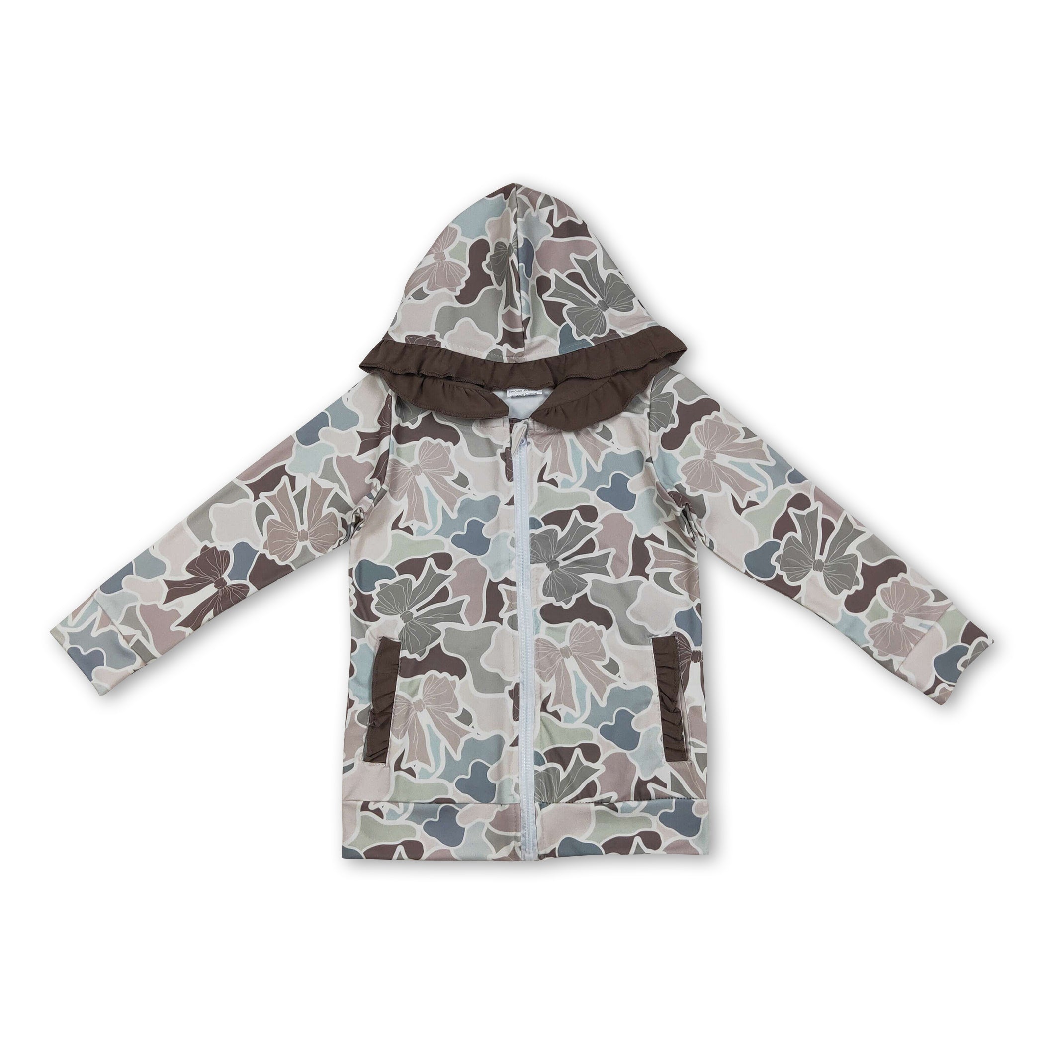 Long sleeves hunting bows zipper boy hoodie