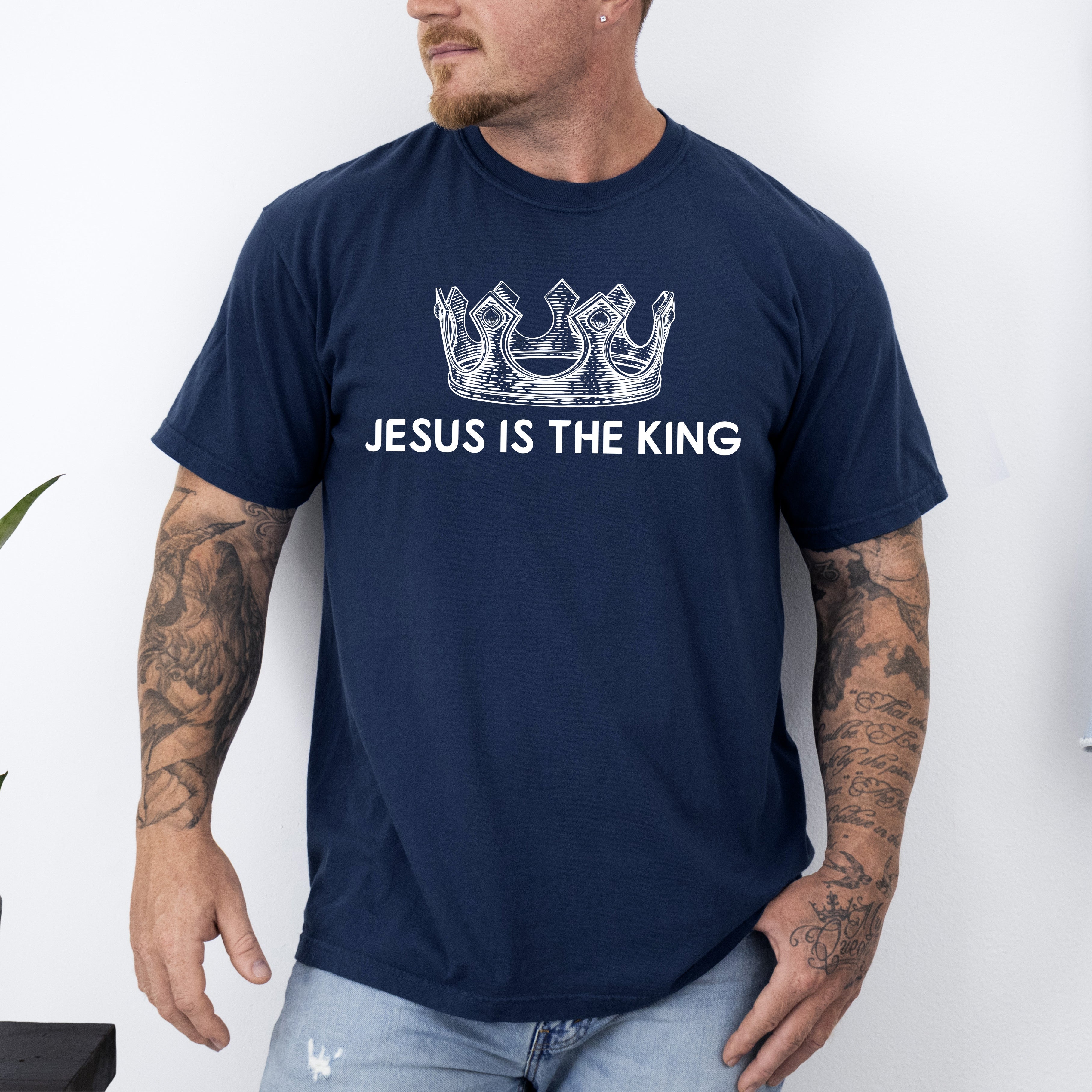 Jesus Is The King, Crown, Religious, Christian, Faith, Gospel Tshirt Comfort Colors T-Shirt