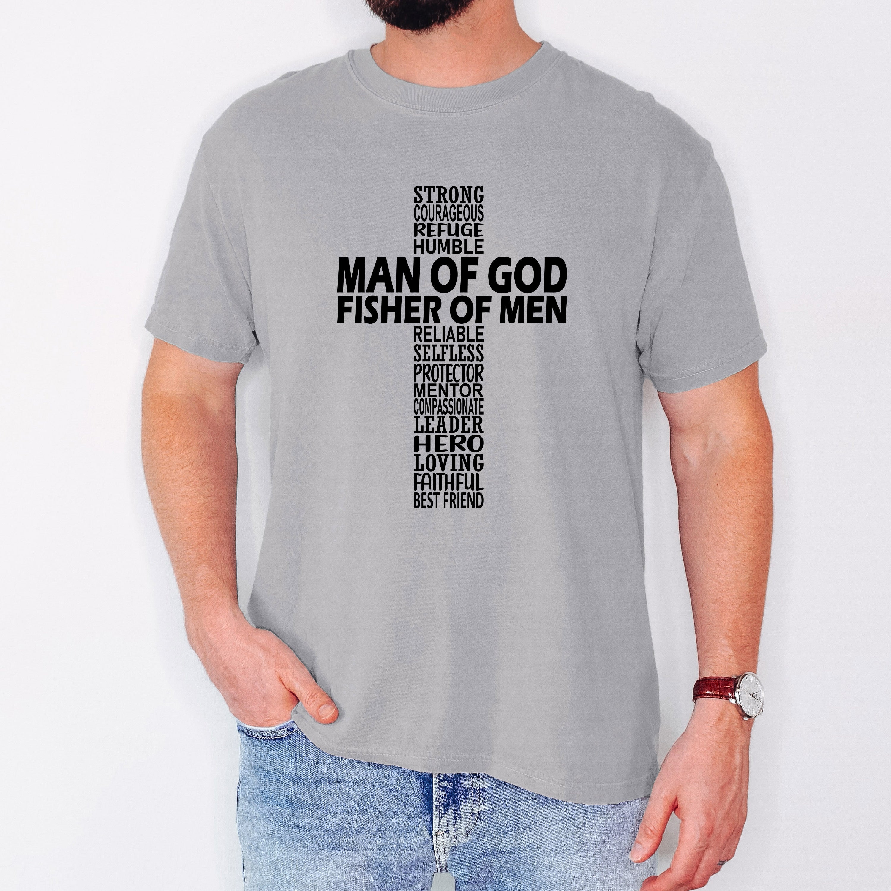Man of God, Fisher of Men, Gospel, Jesus, Christian, Faith Tshirt Comfort Colors T-Shirt
