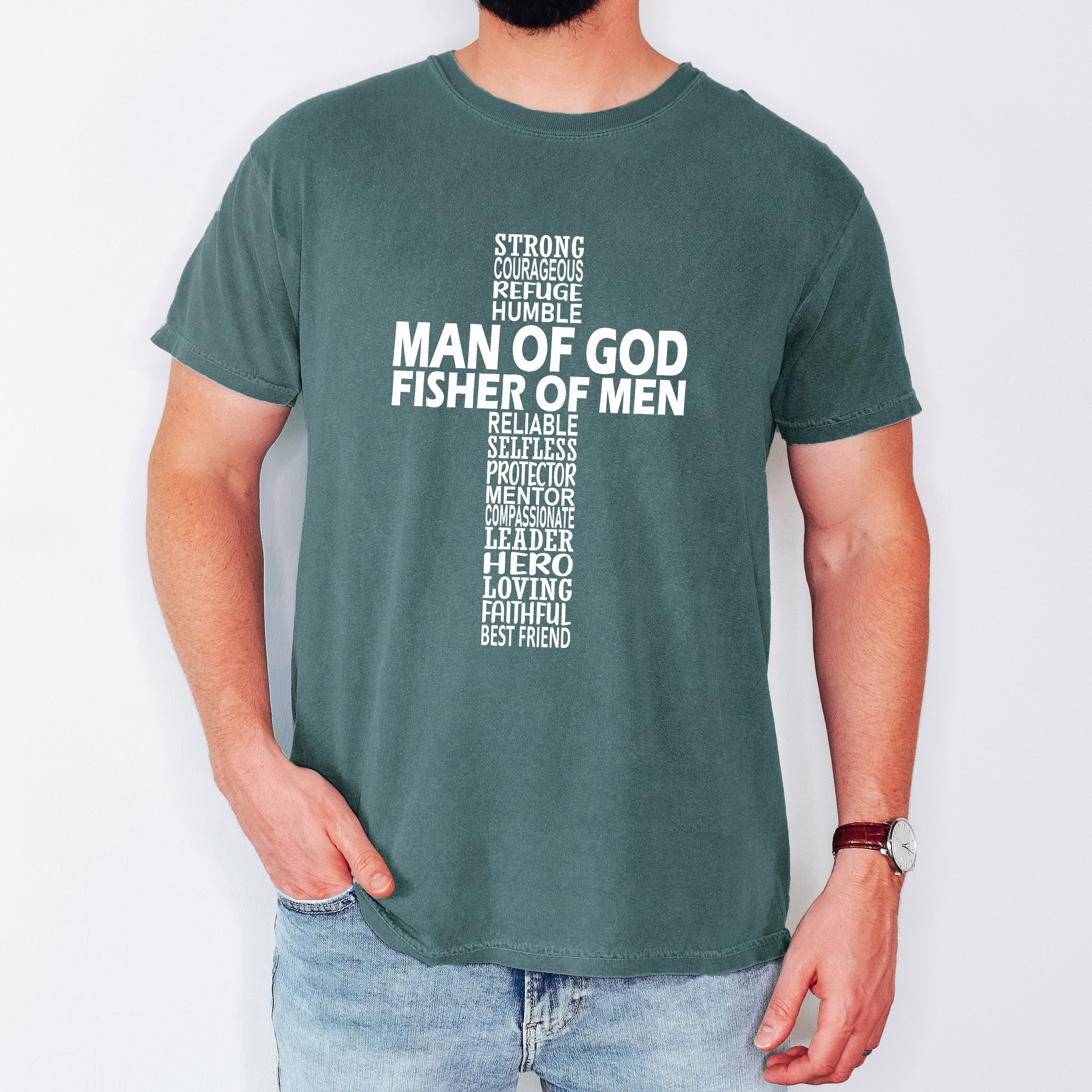 Man of God, Fisher of Men, Gospel, Jesus, Christian, Faith Tshirt Comfort Colors T-Shirt