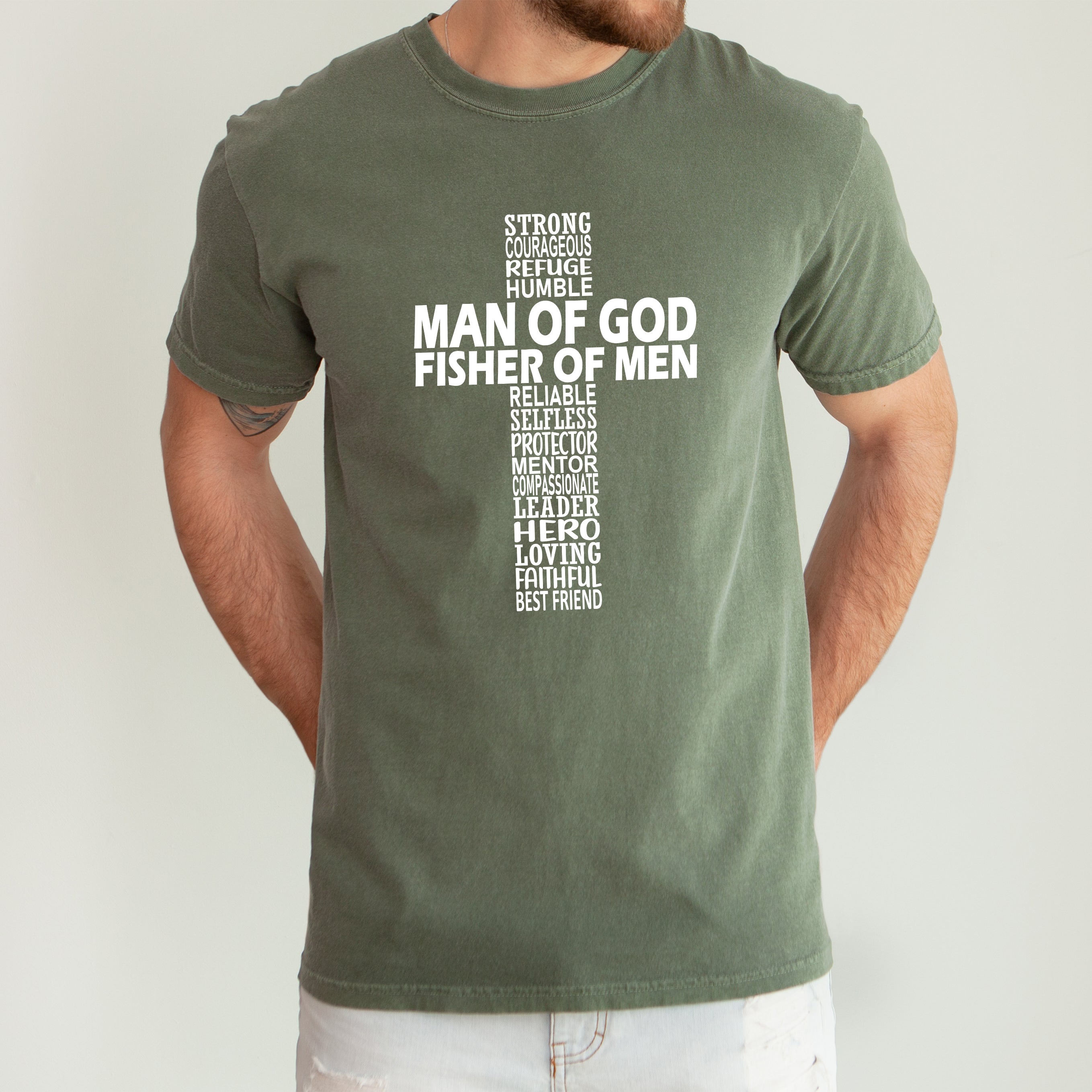 Man of God, Fisher of Men, Gospel, Jesus, Christian, Faith Tshirt Comfort Colors T-Shirt