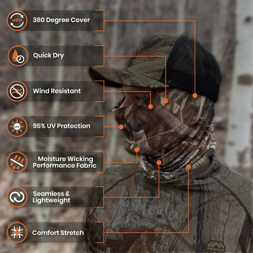 Multifunctional Face Mask Neck Gaiters (Stretch Fit, OSFM)